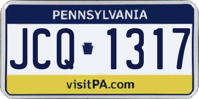 PA license plate JCQ1317
