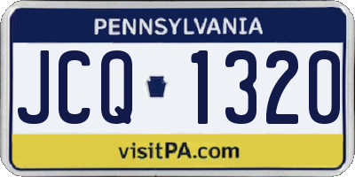 PA license plate JCQ1320