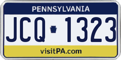 PA license plate JCQ1323