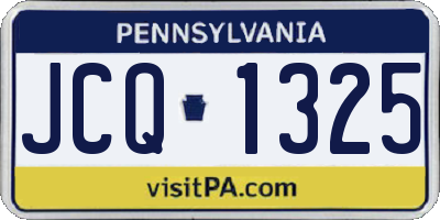 PA license plate JCQ1325