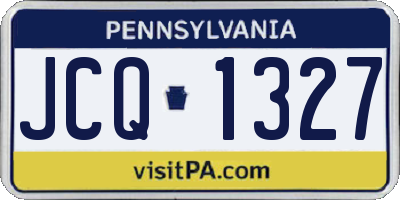 PA license plate JCQ1327