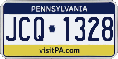 PA license plate JCQ1328