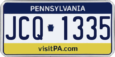 PA license plate JCQ1335