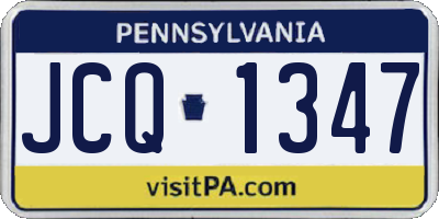 PA license plate JCQ1347