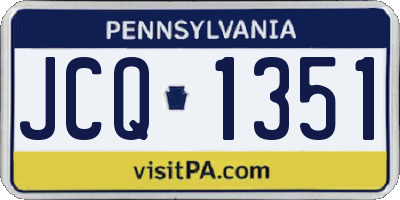 PA license plate JCQ1351