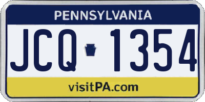 PA license plate JCQ1354
