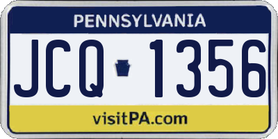 PA license plate JCQ1356