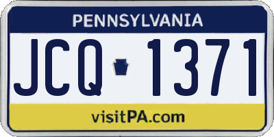 PA license plate JCQ1371