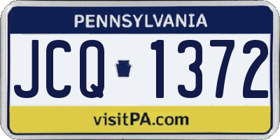 PA license plate JCQ1372