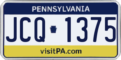 PA license plate JCQ1375