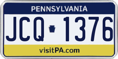 PA license plate JCQ1376