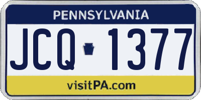 PA license plate JCQ1377
