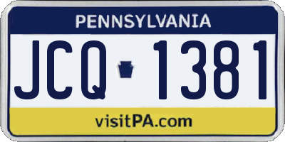 PA license plate JCQ1381