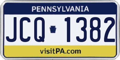 PA license plate JCQ1382