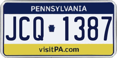 PA license plate JCQ1387