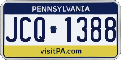 PA license plate JCQ1388