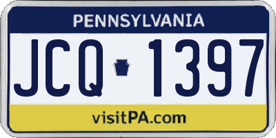 PA license plate JCQ1397