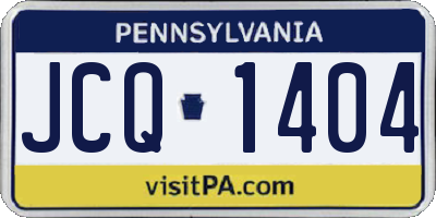 PA license plate JCQ1404