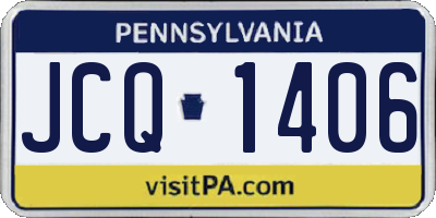 PA license plate JCQ1406