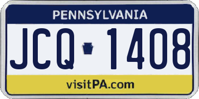 PA license plate JCQ1408