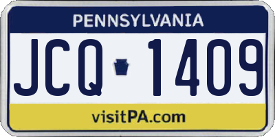 PA license plate JCQ1409