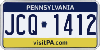 PA license plate JCQ1412