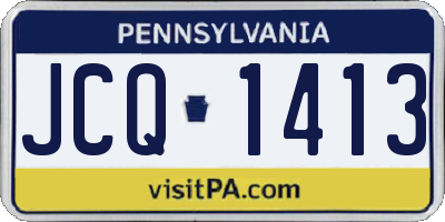 PA license plate JCQ1413