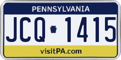 PA license plate JCQ1415
