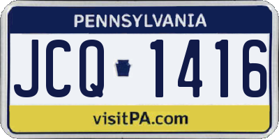 PA license plate JCQ1416