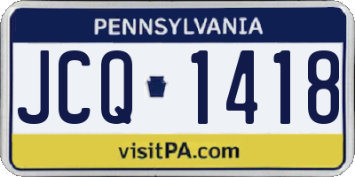 PA license plate JCQ1418