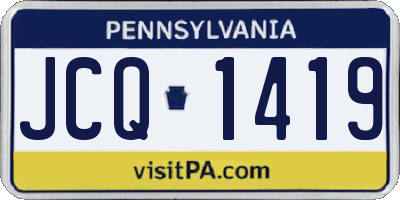 PA license plate JCQ1419