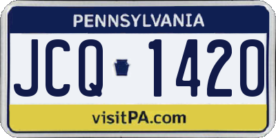 PA license plate JCQ1420