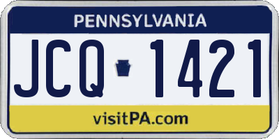 PA license plate JCQ1421