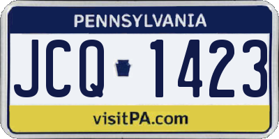 PA license plate JCQ1423