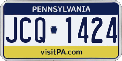 PA license plate JCQ1424