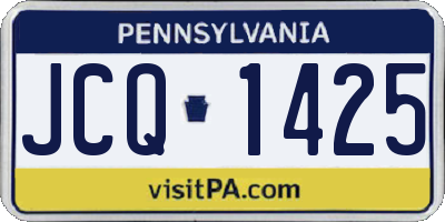 PA license plate JCQ1425