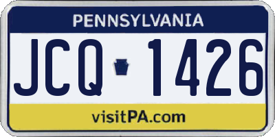 PA license plate JCQ1426