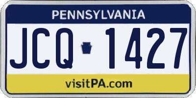 PA license plate JCQ1427