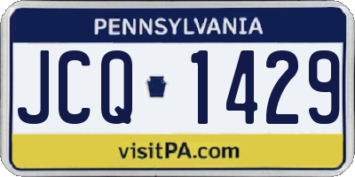 PA license plate JCQ1429