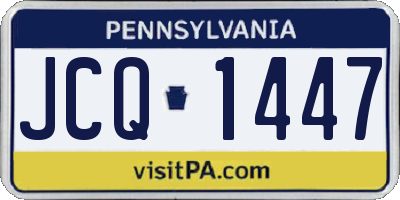 PA license plate JCQ1447
