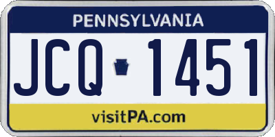PA license plate JCQ1451