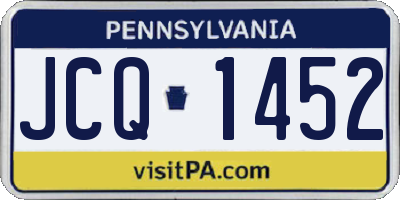 PA license plate JCQ1452