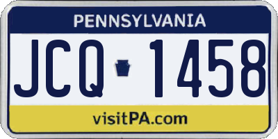 PA license plate JCQ1458