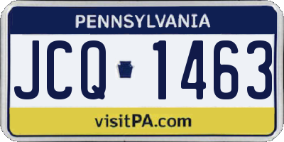 PA license plate JCQ1463