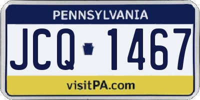 PA license plate JCQ1467