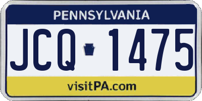 PA license plate JCQ1475