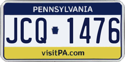 PA license plate JCQ1476