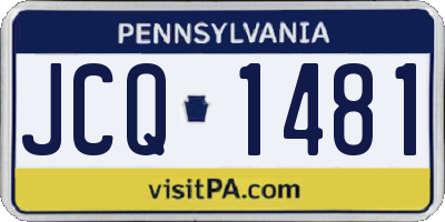PA license plate JCQ1481