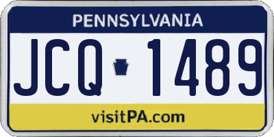 PA license plate JCQ1489