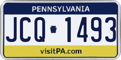 PA license plate JCQ1493